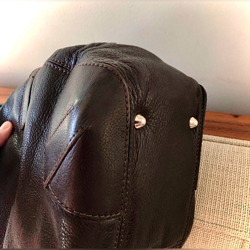 Sonia Rykiel Black Leather Top-Handle Satchel with Silver Hardware - Picture 11 of 12